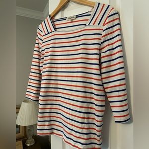 Jersey stretch red white and blue blouse